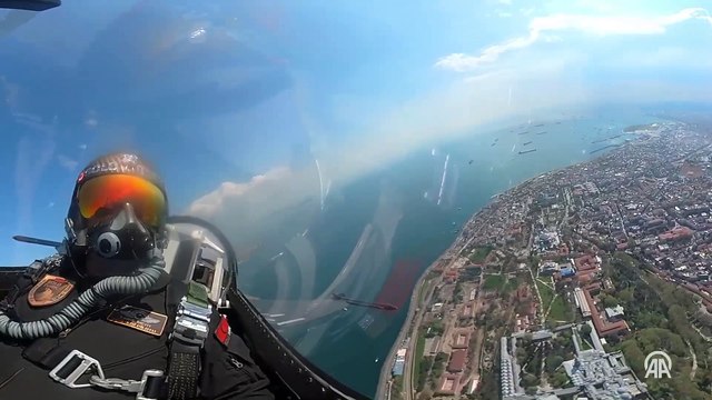 Türk Yıldızları, SOLOTÜRK ve Kızılelma'nın birlikte uçuşu 360 derece çekimle görüntülendi