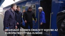 Országos légiriadó idején, Kijevben ünnepli az Európa-napot Ursula von der Leyen