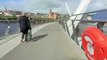 A cycle over the Peace Bridge on a sunny Derry day