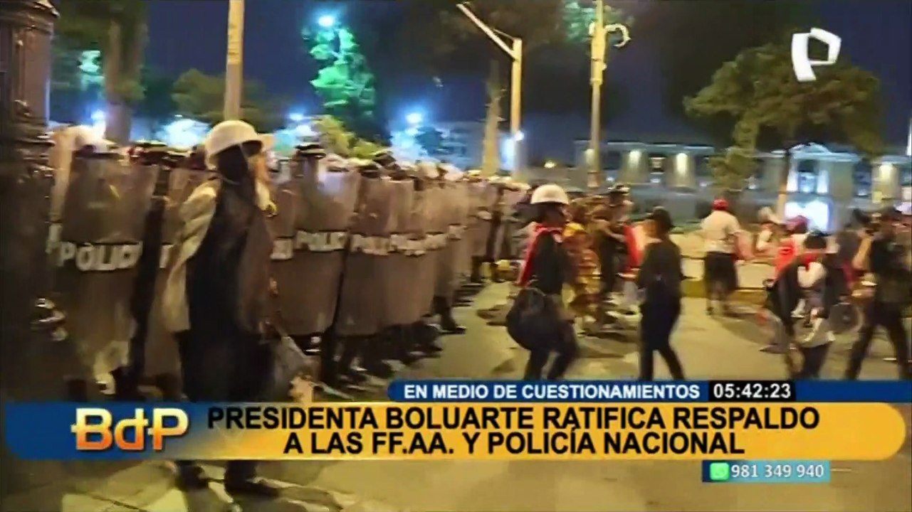 Dina Boluarte ratifica respaldo a las Fuerzas Armadas y Policía Nacional del Perú