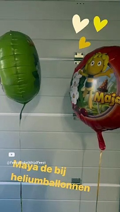 Maya de bij heliumballonnen bij Feestwinkel Altijd Feest