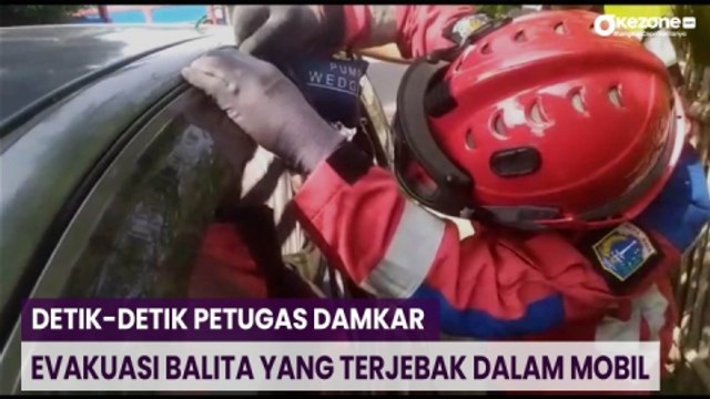 Detik-Detik Petugas Damkar Evakuasi Balita yang Terjebak dalam Mobil di Cakung