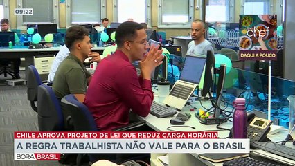 Chile aprova projeto de lei que reduz carga horária no país 09/05/2023 12:08:32