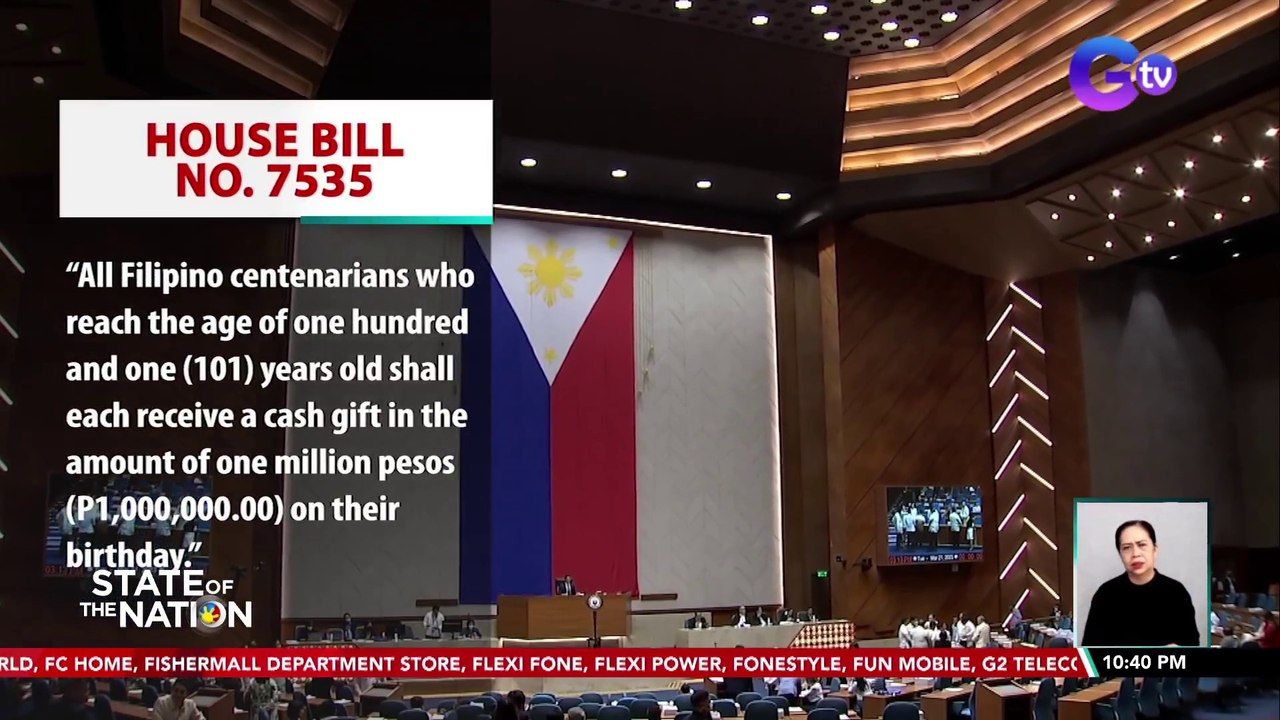 Panukalang bigyan ng P1M ang mga Pilipinong aabot sa 101 years old, lusot na sa Kamara | SONA