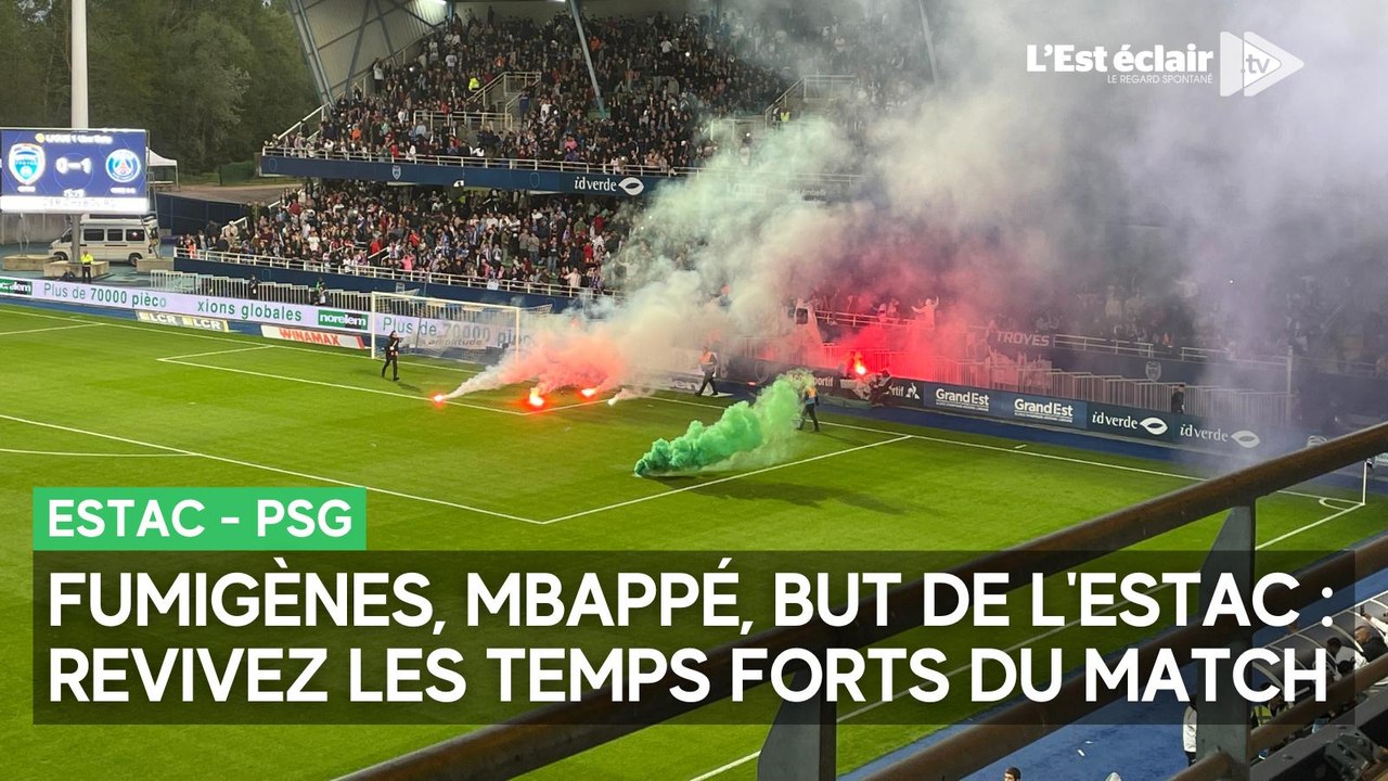 Mbappé, fumigènes et but de l'Estac : revivez le match contre le PSG comme si vous étiez au Stade de l'Aube