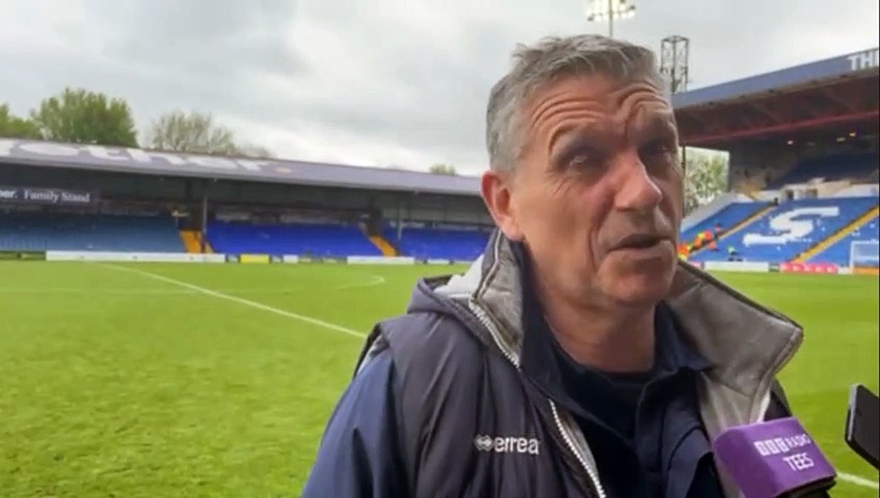 John Askey reacts to Hartlepool United's 1-1 draw with Stockport County