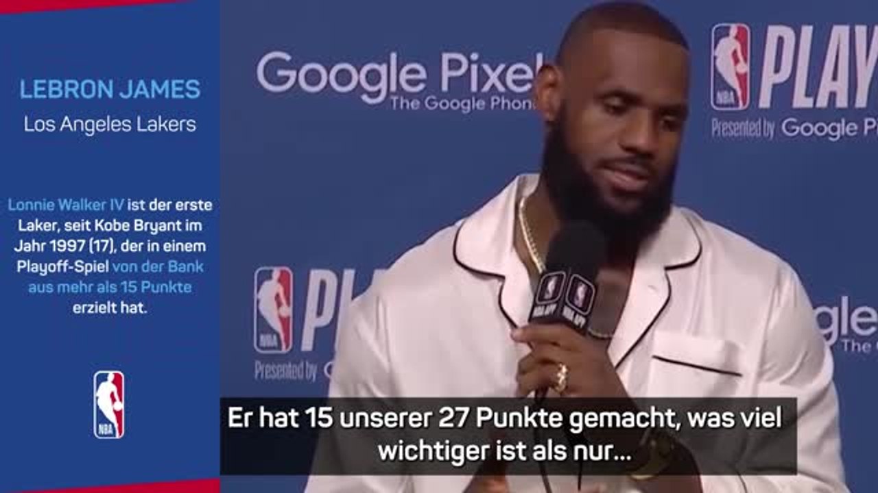 James adelt Walker: 'Ohne ihn nicht gewonnen'