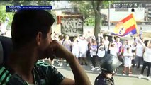 Llegada del autobús del Real Madrid al Santiago Bernabéu antes del Real Madrid - Manchester City