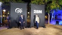 López Miras, este viernes, desvelando el eslogan del PP para la campaña de las elecciones autonómicas en la Región de Murcia.