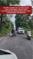 Viralll!!!, kondisi di Jl. Ambarawati, Mas-Lodtunduh, Ubud. Jalan berlubang dan dipasangi drum untuk menghindari kecelakaan.