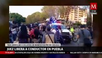 Juez libera a automovilista que intentó atropellar a ciclistas durante manifestación en Puebla