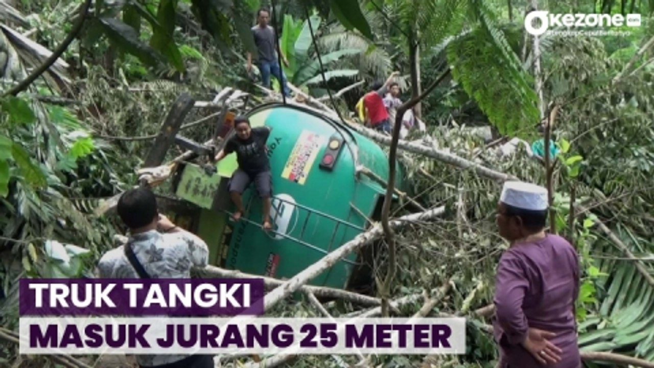 Truk Tangki Masuk Jurang Sedalam 25 Meter di Jalan Lintas Sumatera
