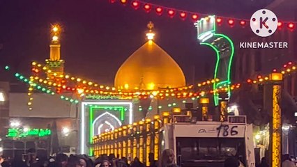 MOULA ALI SHRINE NAJAF IRAQ  2nd RABI AWWAL LIGHT CHANGE RED TO GREEN