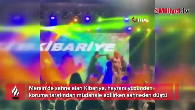 Ünlü sanatçı Kibariye sahneden düştü! O anlar kamerada