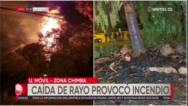 Un rayo incendió unos árboles en la zona sur de Cochabamba
