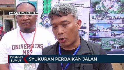 Warga Kutambelin Karo Gelar Syukuran Usai Jalan Diperbaiki