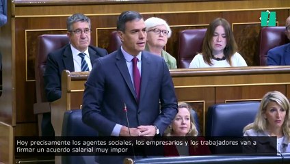 Pedro Sánchez, a Cuca Gamarra: "¿Por qué hay paz social en nuestro país? Porque hay diálogo social"