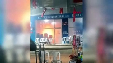 CHP seçim bürosunda yangın
