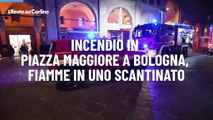 Incendio in piazza Maggiore a Bologna, fiamme in uno scantinato