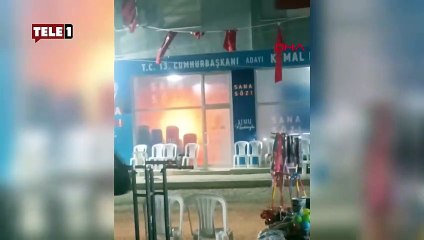 CHP seçim ofisinde yangın çıktı