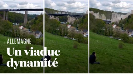 Le dynamitage spectaculaire d'un pont autoroutier en Allemagne