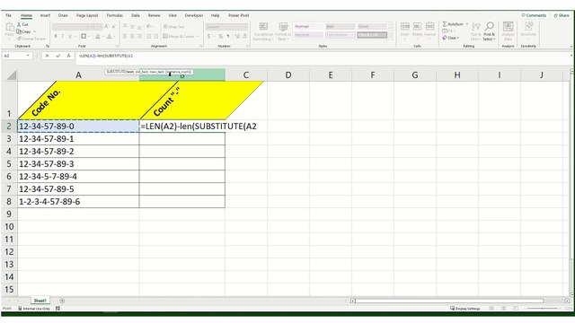 MS Excel; Count specific characters of a cell only; Urdu/Hindi