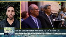 Gobierno de Argentina rechaza la decisión de la Corte Suprema