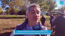 Fuerte rechazo en barrio de La Plata a la instalación de una antena gigante en una plaza