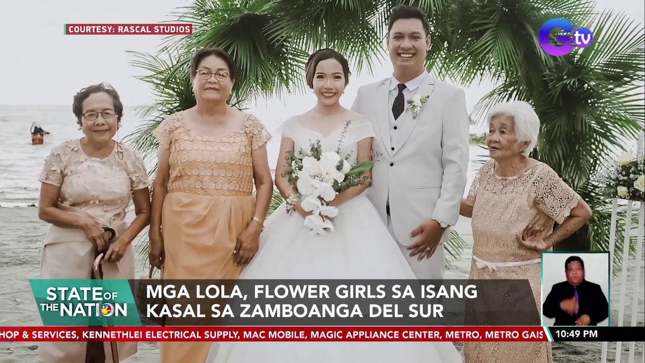 Mga lola, flower girls sa isang kasal sa Zamboa...