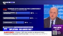 Inflation: pour 6 Français sur 10, les industriels et la grande distribution sont responsables des hausses des prix de l'alimentaire selon un sondage Elabe/BFMTV