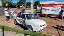 Quatro mulheres ficam feridas após colisão entre dois carros na esquina da Delegacia de Umuarama