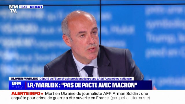 Olivier Marleix (LR): Nous n'avons rien à voir avec le président de la République, notre projet n'est pas le même, donc il n'y aura pas d'alliance