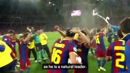 Barca president and players pay tribute to departing Busquets