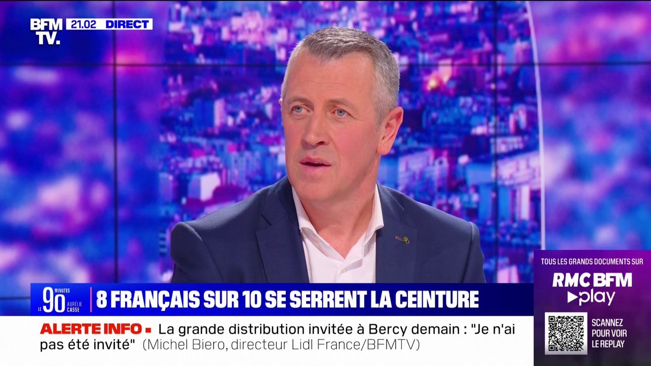 Pour Michel Biero (Lidl), les consommateurs rognent sur "l'achat plaisir (...) au profit de l'alimentaire"