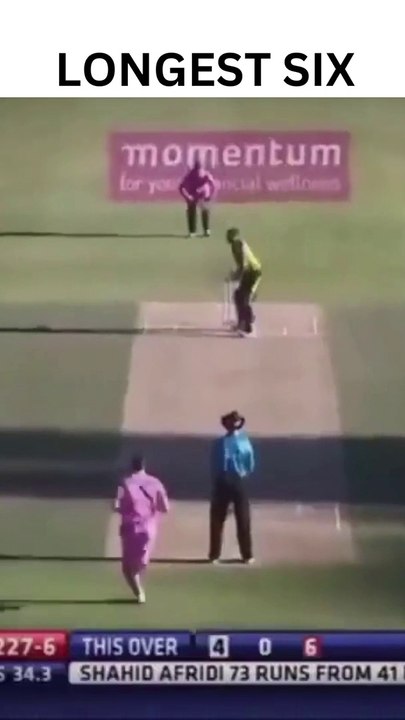 SHAHID AFRIDI LARGEST SIX 158 METERS