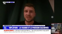 Face à l'inflation, Aurélien Byhet, co-gérant d'une poissonnerie, propose des paniers de plus de deux kilos de poisson à dix euros.