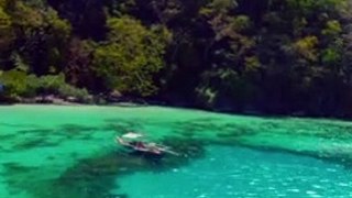Sunset Lagoon CORON ISLAND Palawan PHILIPPINES  Drone Video 4K