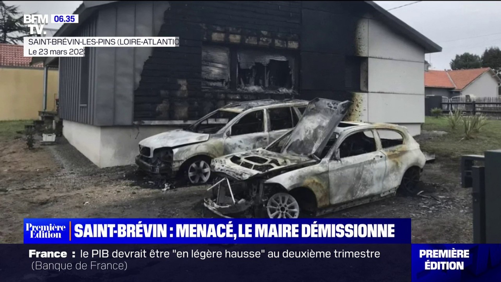 Après l'incendie de son domicile, le maire de Saint-Brévin annonce sa  démission - Vidéo Dailymotion
