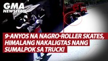 Batang nagro-roller skates, himalang nakaligtas nang sumalpok sa truck! | GMA News Feed