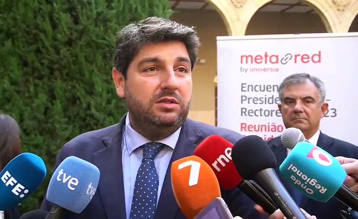 El presidente de la Región de Murcia, Fernando López Miras, este jueves, solicitando la convocatoria de una Conferencia de Presidentes para abordar la situación de sequía.