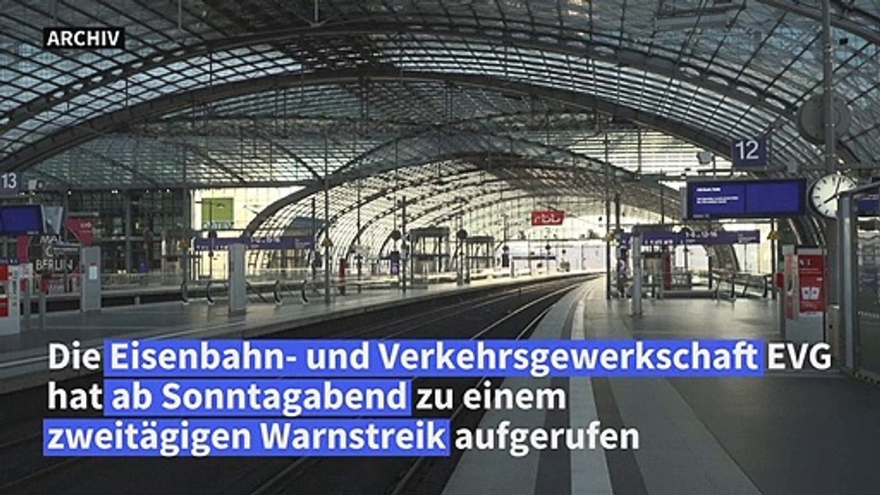 Eisenbahngewerkschaft ruft zu zweitägigem Warnstreik ab Sonntagabend auf