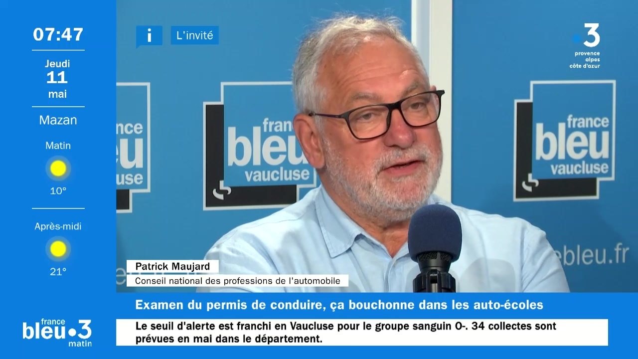Patrick Maujard, président départemental de la branche auto école du syndical national des métiers de l'automobile