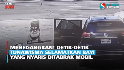 Menegangkan! Detik-Detik Tunawisma Selamatkan Bayi yang Nyaris Ditabrak Mobil