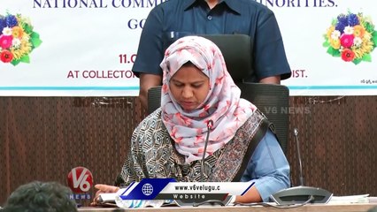 Minorities National Commission Member Shahezadi Syed Fire On Collector | V6 News