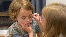 Little boy becomes his twin sister's 1st customer at her 'Beauty Salon'