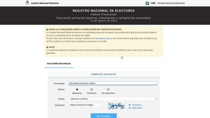 REGISTRO NACIONAL DE ELECTORESPadrón Provisional