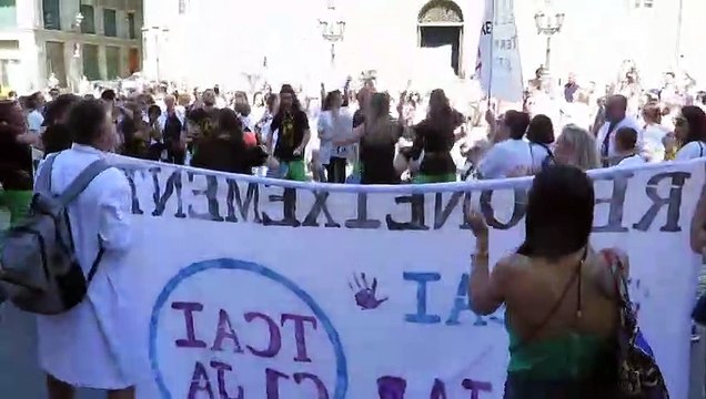 Protesta de los auxiliares de enfermería en Barcelona
