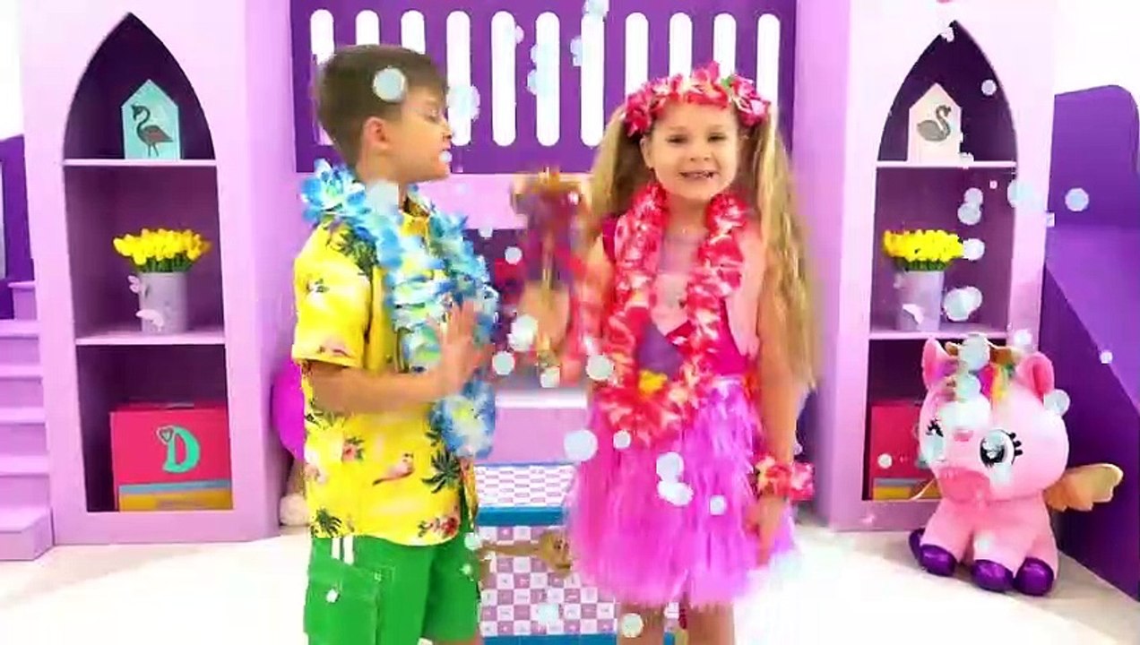 Diana and Roma Learn to Swim and Play Summer Games