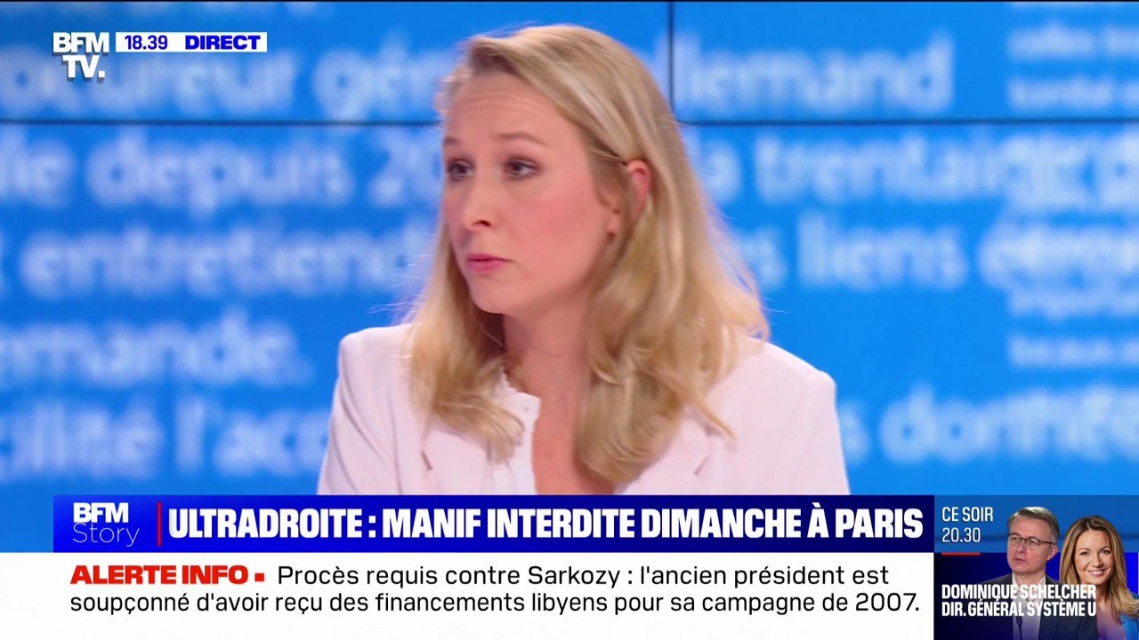 Ultradroite: "Je suis toujours gênée par le fait qu'il y ait des gens qui viennent cagoulés dans des manifestations" affirme Marion Maréchal