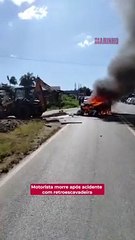 Motorista morre em acidente com retroescavadeira